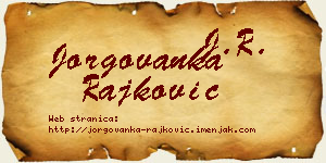 Jorgovanka Rajković vizit kartica